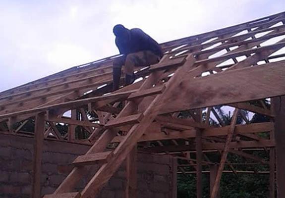 Working on the roof